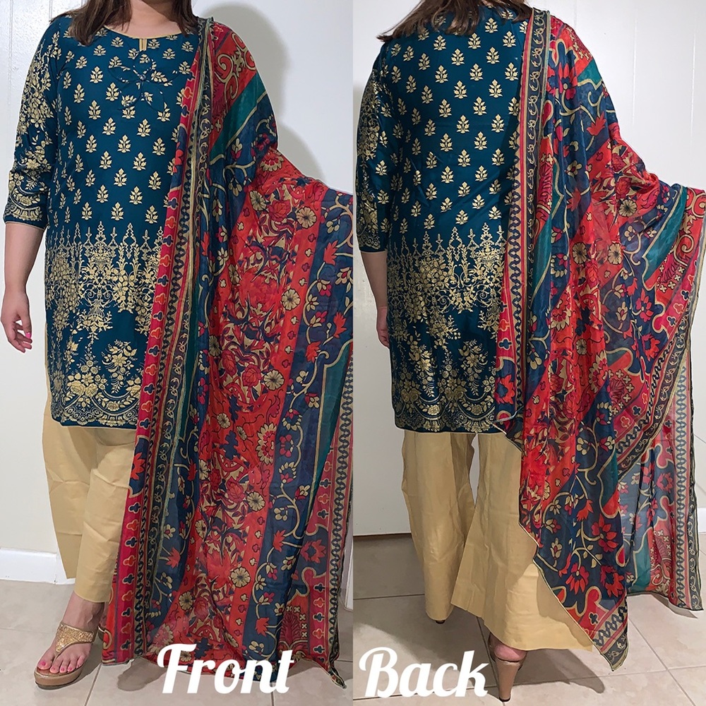 3 piece Lawn Suit| Pakistani/Indian shalwar Kameez